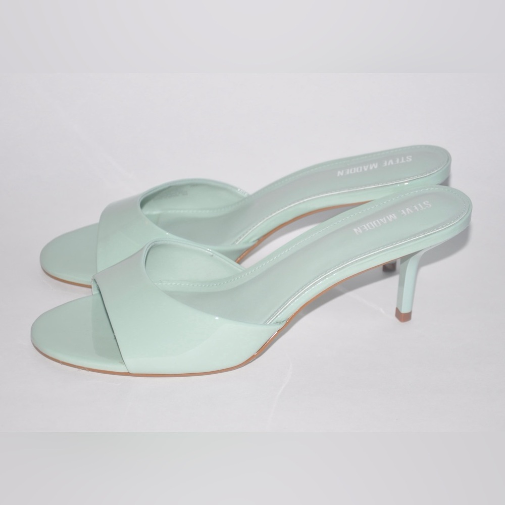 Steve Madden Kendrix Heels Size 9 Patent Leather Mule Sandal Heels New $110 - Picture 6 of 10